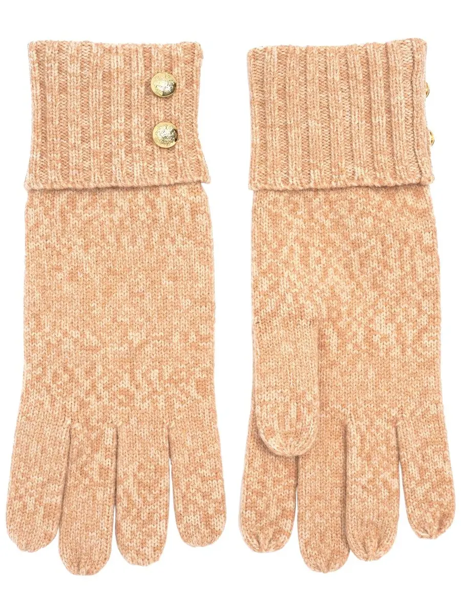 Вязаные перчатки с двумя пуговицами Lauren Ralph Lauren, Camel Heather — изображение 3 из 4