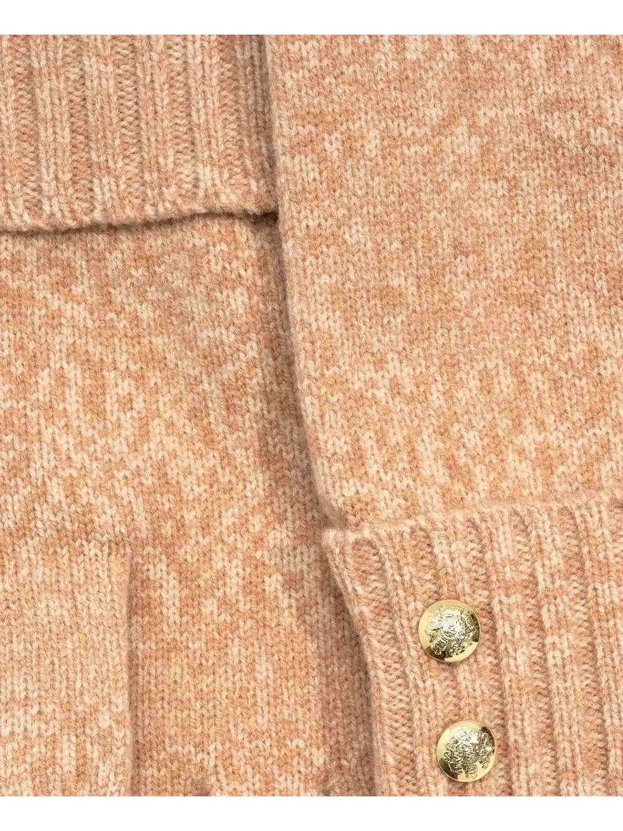 Вязаные перчатки с двумя пуговицами Lauren Ralph Lauren, Camel Heather — изображение 4 из 4