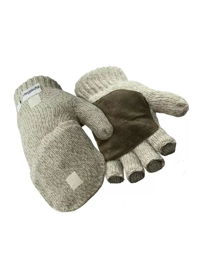 Мужские утепленные перчатки-трансформеры из шерсти Ragg без пальцев RefrigiWear