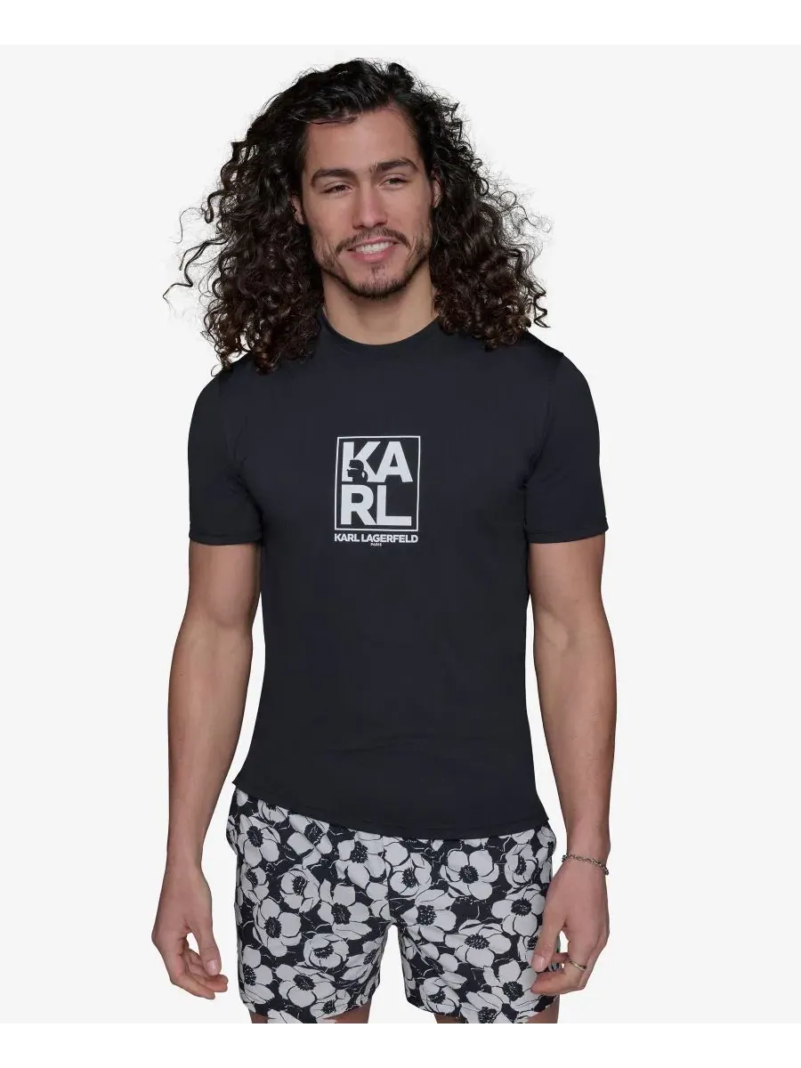 Мужская футболка-рашгард с коротким рукавом и логотипом Box Logo Karl Lagerfeld Paris