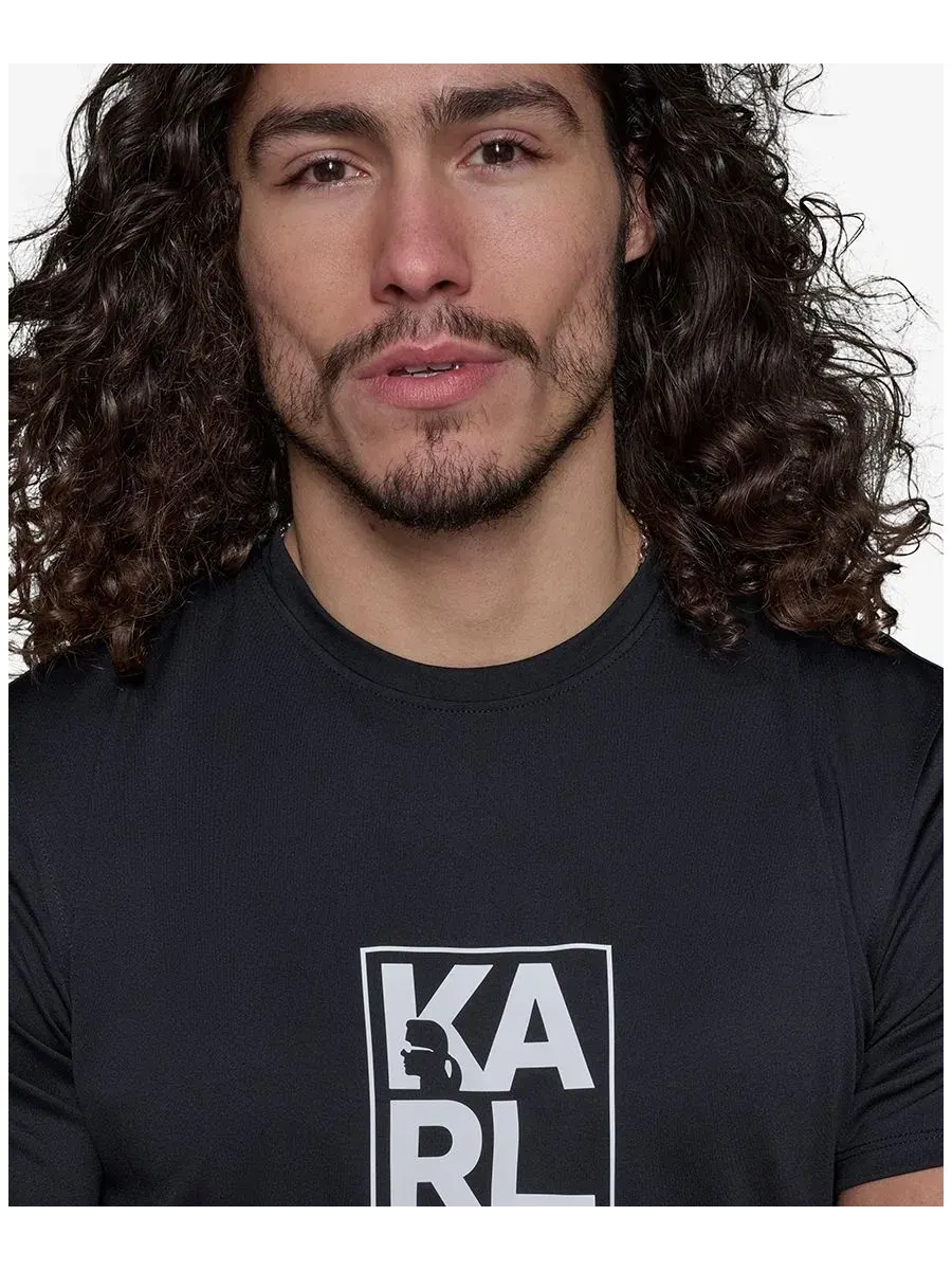 Мужская футболка-рашгард с коротким рукавом и логотипом Box Logo Karl Lagerfeld Paris — 4