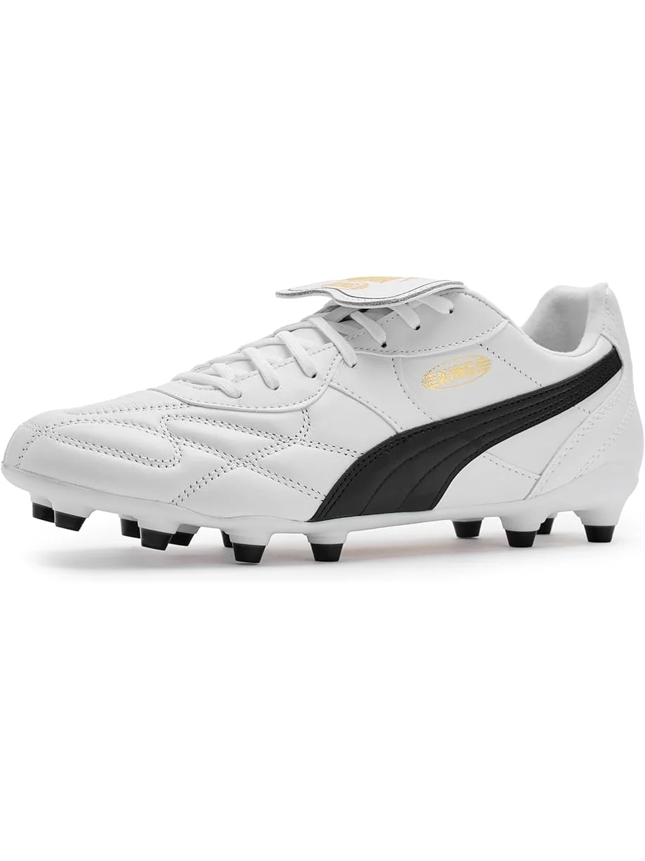 Мужские бутсы PUMA King Top Firm, искусственный газон — изображение 1 из 7, белый/черный