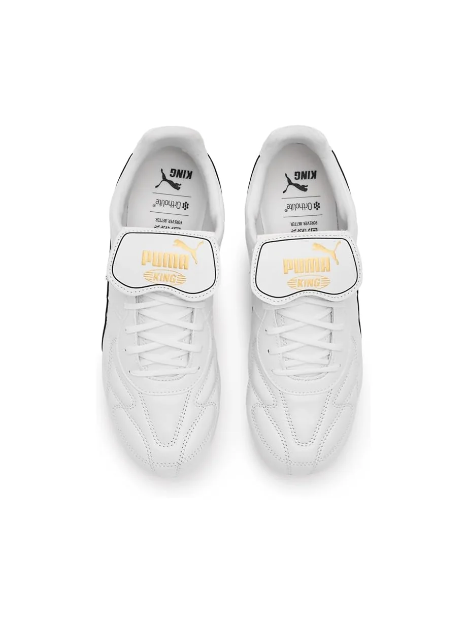 Мужские бутсы PUMA King Top Firm, искусственный газон — изображение 2 из 7, белый/черный