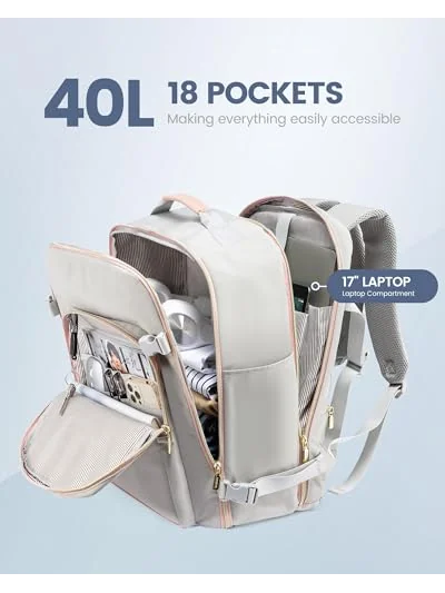 LOVEVOOK - Дорожный рюкзак 40л, ручная кладь в самолет — изображение 5 из 6, серый