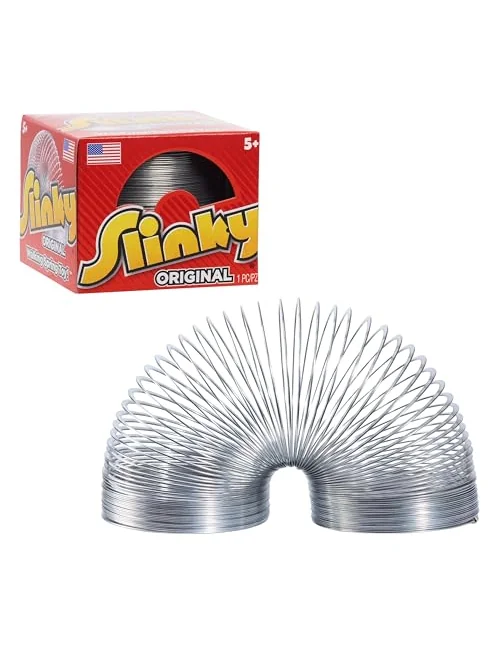 Original Slinky — оригинальная металлическая пружинка-игрушка, диаметр 7 см — изображение 1 из 6, серебристый