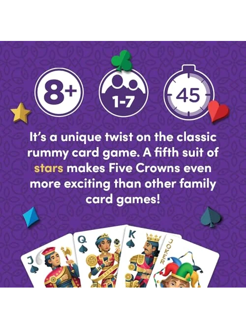 Five Crowns — карточная игра для детей и взрослых, 1-7 игроков, от 8 лет — изображение 3 из 6, разноцветный