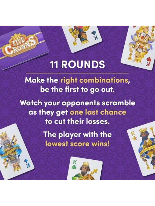 Five Crowns — карточная игра для детей и взрослых, 1-7 игроков, от 8 лет — изображение 4 из 6, разноцветный