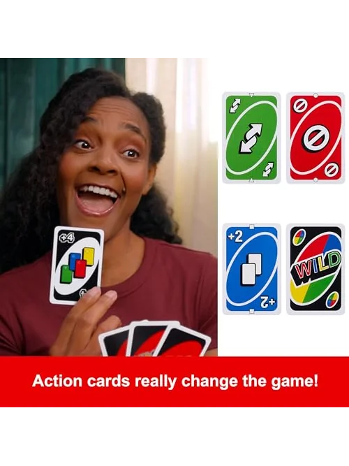 Mattel Games UNO — классическая карточная игра — изображение 3 из 6, разноцветный