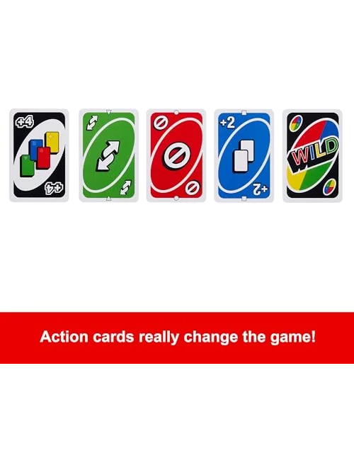 Mattel Games UNO — классическая карточная игра — изображение 5 из 6, разноцветный