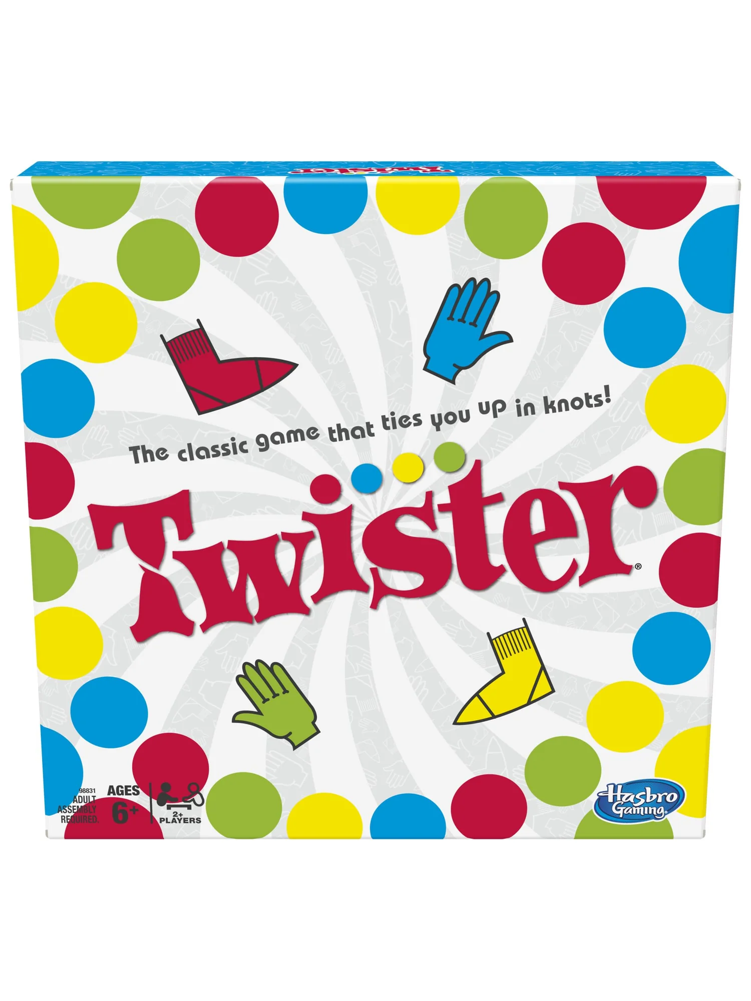 Hasbro Twister классическая настольная игра, цветной коврик — изображение 1 из 11, разноцветный