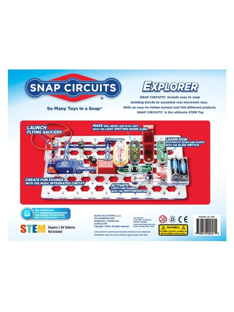 Snap Circuits Jr. SC-100 — электронный конструктор на 100 проектов — изображение 2 из 6, красный
