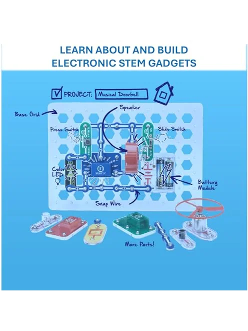 Snap Circuits Jr. SC-100 — электронный конструктор на 100 проектов — изображение 4 из 6, красный