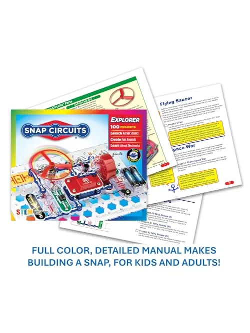 Snap Circuits Jr. SC-100 — электронный конструктор на 100 проектов — изображение 6 из 6, красный