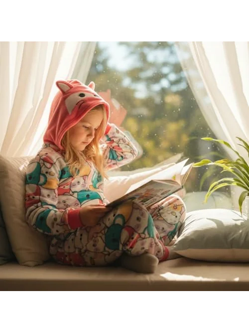 Пижама-комбинезон Squishmallows для девочек с капюшоном — изображение 3 из 6, розовый