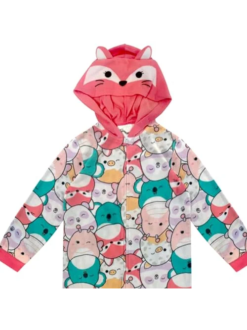 Пижама-комбинезон Squishmallows для девочек с капюшоном — изображение 4 из 6, розовый