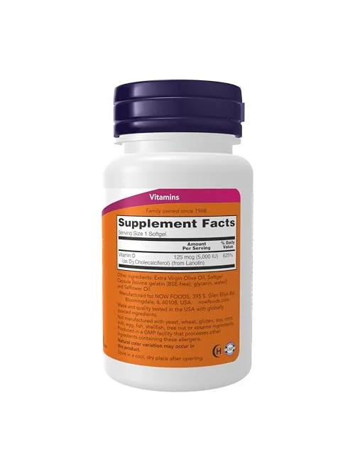 NOW Foods Витамин D-3 5000 МЕ — 2