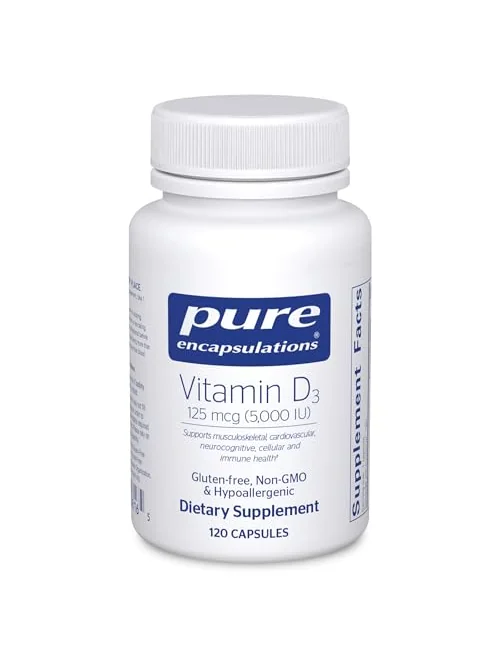 Pure Encapsulations Vitamin D3 125 mcg - биодобавка для костей и иммунитета 120 капсул — 1