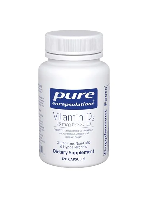 Pure Encapsulations Vitamin D3, 25 мкг, 120 капсул — 1