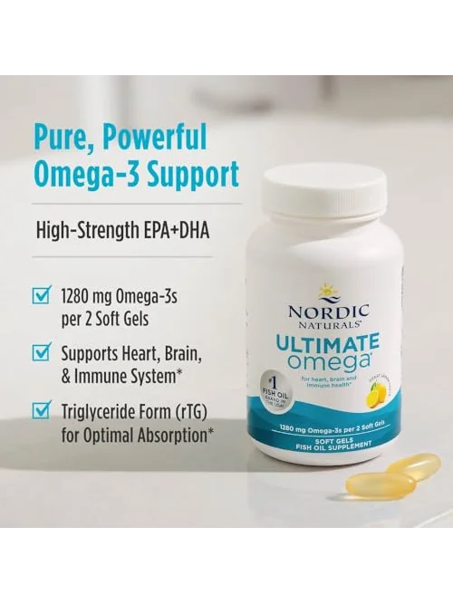Омега-3 рыбий жир Ultimate Omega с лимонным вкусом, 60 капсул, 1280 мг — 4