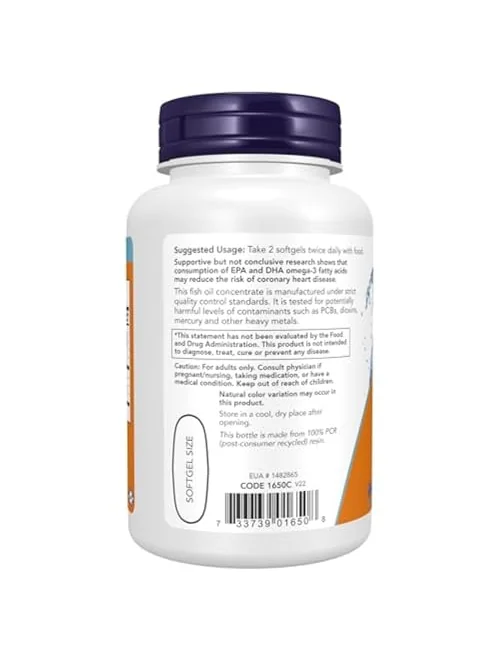NOW Omega-3 Рыбий жир 1000мг 100 капсул — 3