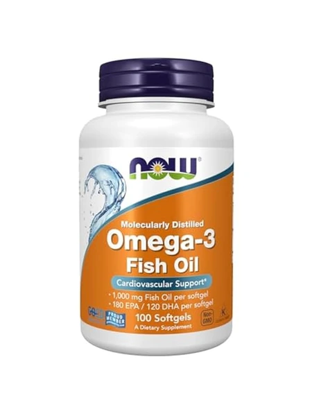 NOW Omega-3 Рыбий жир 1000мг 100 капсул