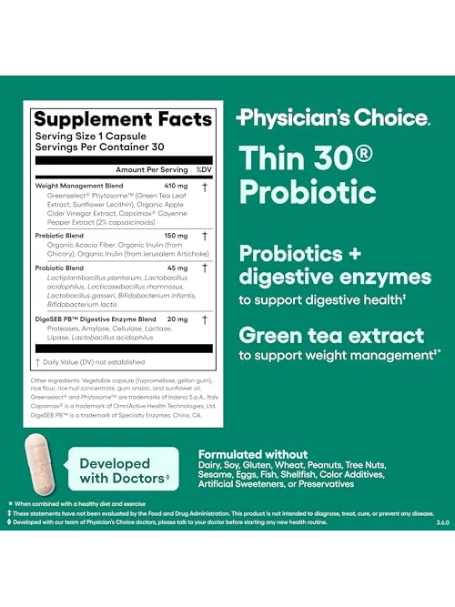 Physician's Choice Probiotics пробиотик контроль веса 30шт — 6
