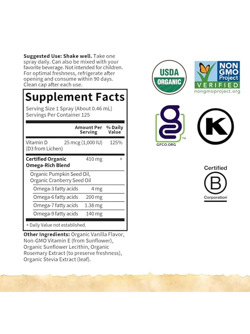 Garden of Life Organics Веган Витамин D3 спрей, 1000 МЕ, 125 порций — 5