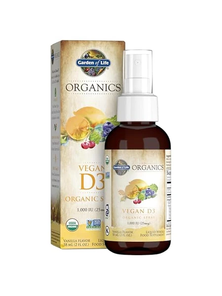 Garden of Life Organics Веган Витамин D3 спрей, 1000 МЕ, 125 порций