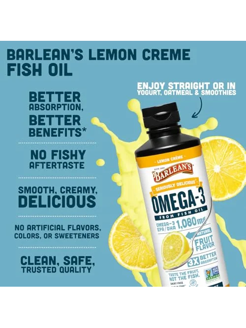 Омега-3 рыбий жир Barlean's Lemon Crème 1080mg — 4