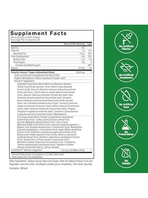Force Factor Smarter Greens — жевательная добавка — 6