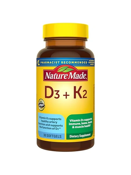 Nature Made Vitamin D3+K2 — витамины, 5000 МЕ