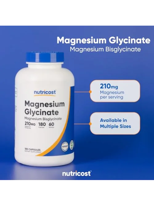 Nutricost магний глицинат 210 мг, капсулы — 6
