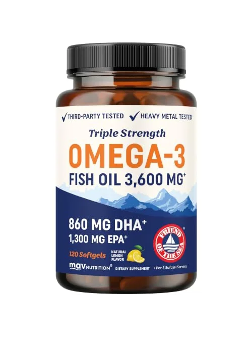 MAV Nutrition Рыбий жир Омега-3 тройной силы 3600 мг, 120 капсул — 1