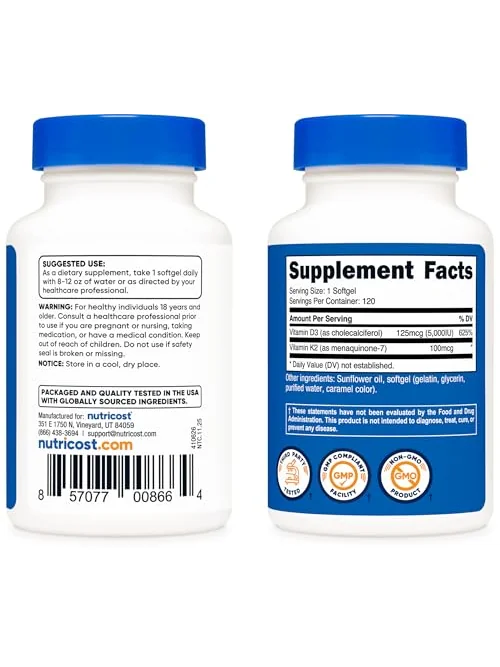 Nutricost Vitamin D3 + K2 — витамины в капсулах — 4