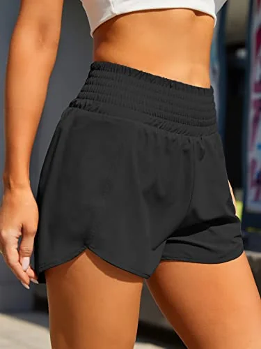 BMJL Women's Athletic Shorts High Waisted Running — изображение 2 из 6, черный