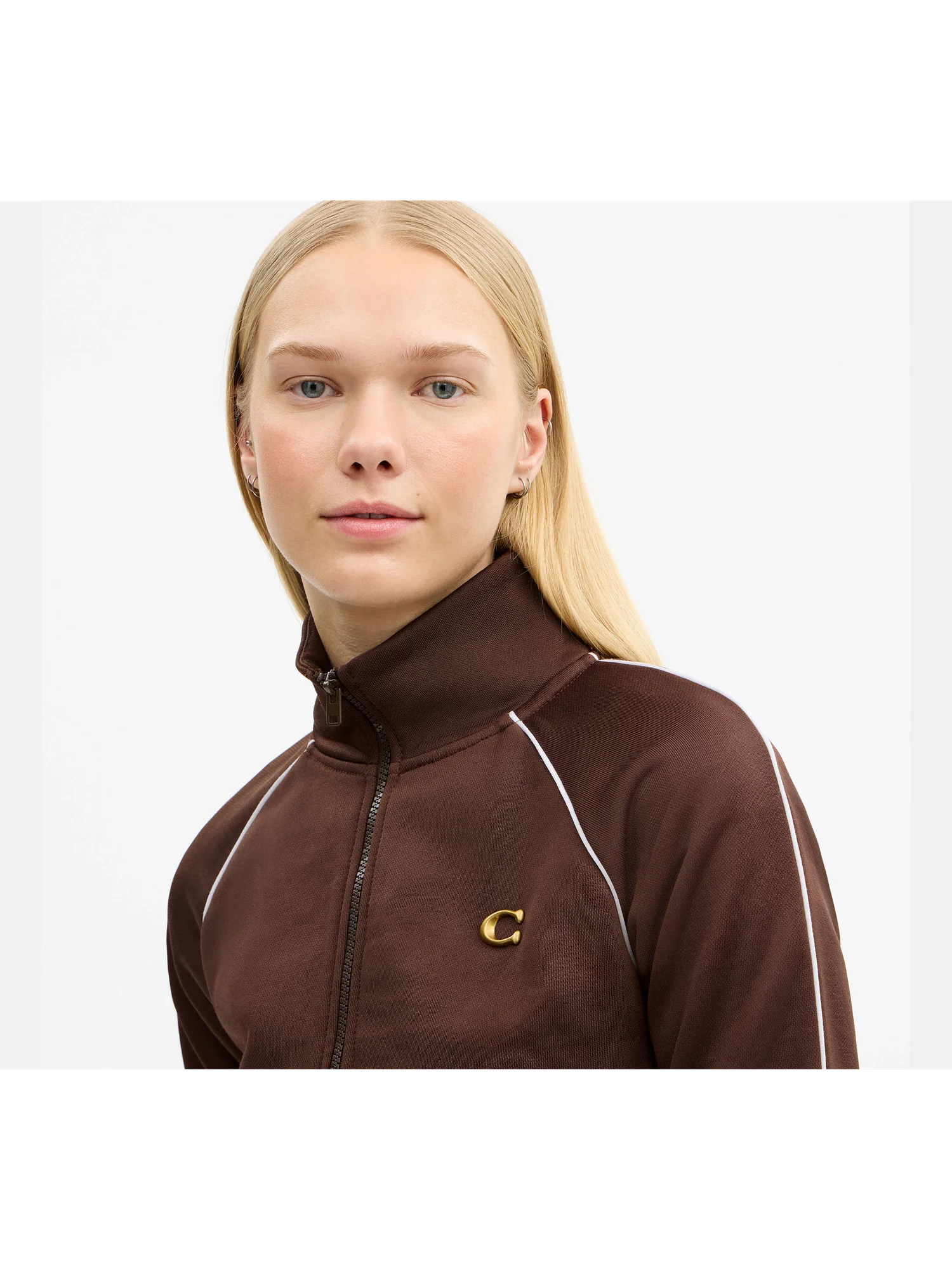 Олимпийка Coach на молнии с воротником-стойкой — 2