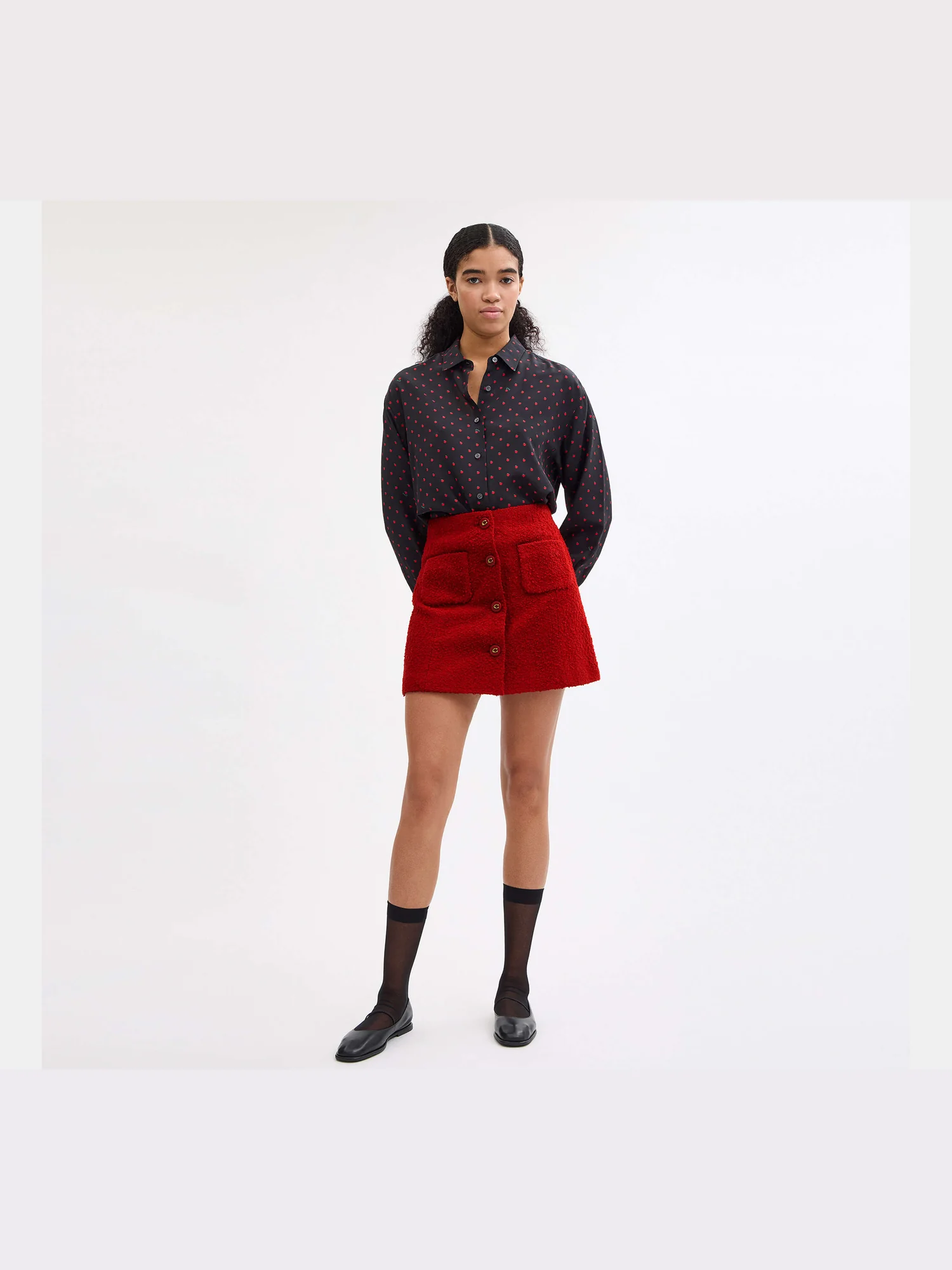 Юбка Coach из букле красного цвета — 16