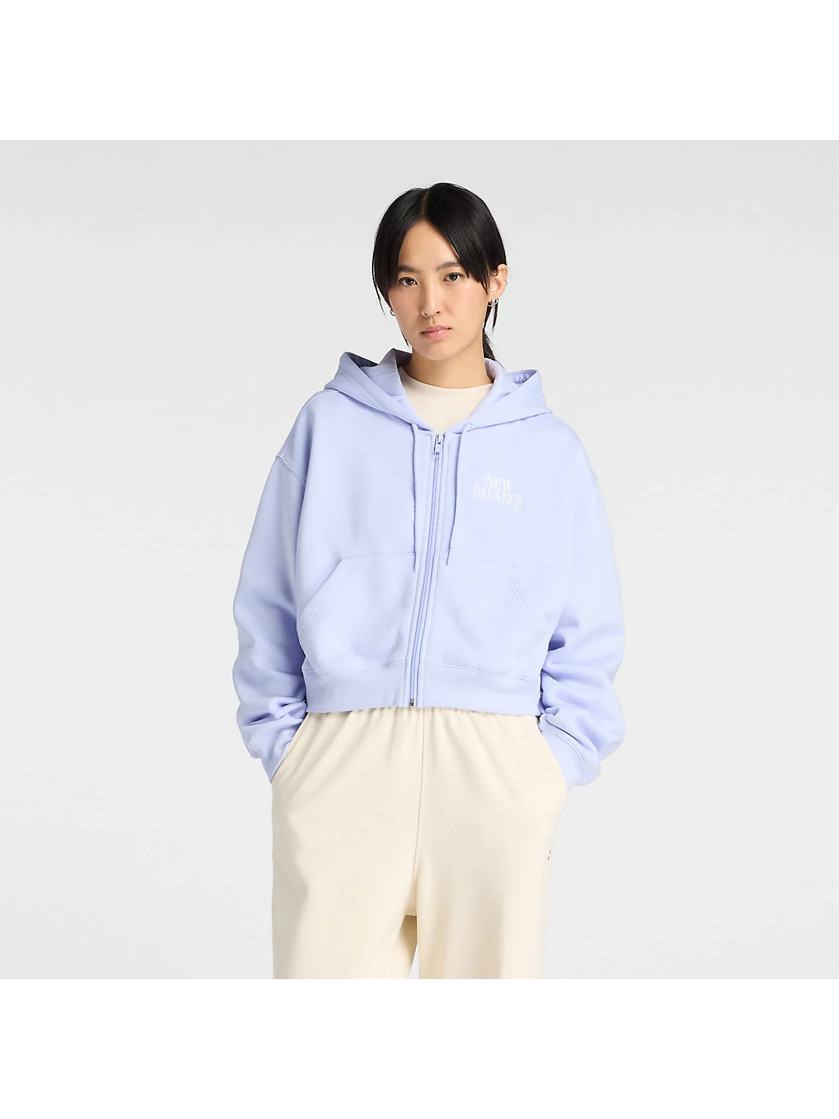 Женское худи New Balance Trackside Fleece Full Zip — 1