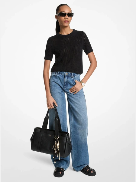 Джемпер Michael Kors из хлопка и кашемира с коротким рукавом