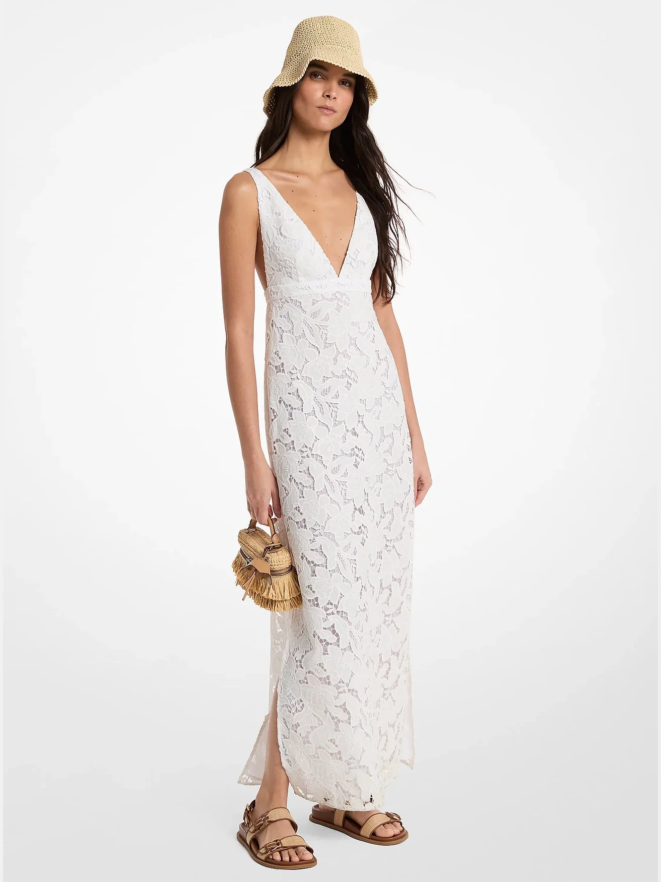Michael Kors кружевное платье макси с цветочным узором — 1