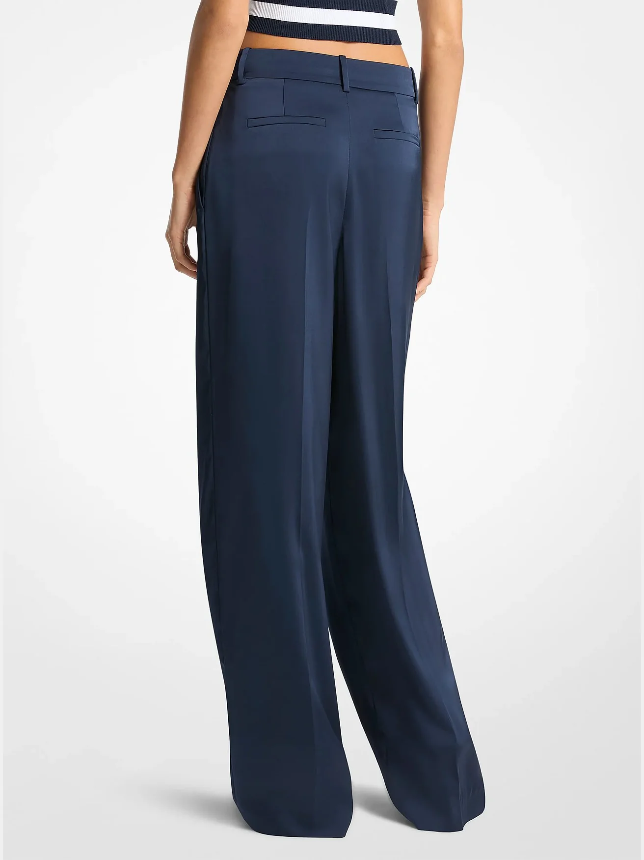 Широкие брюки Michael Kors из драпирующегося атласа — 2