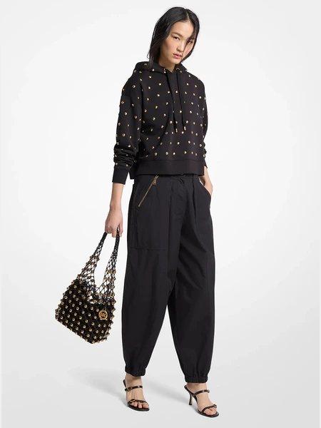 Брюки-джоггеры Michael Kors из хлопкового поплина чёрные