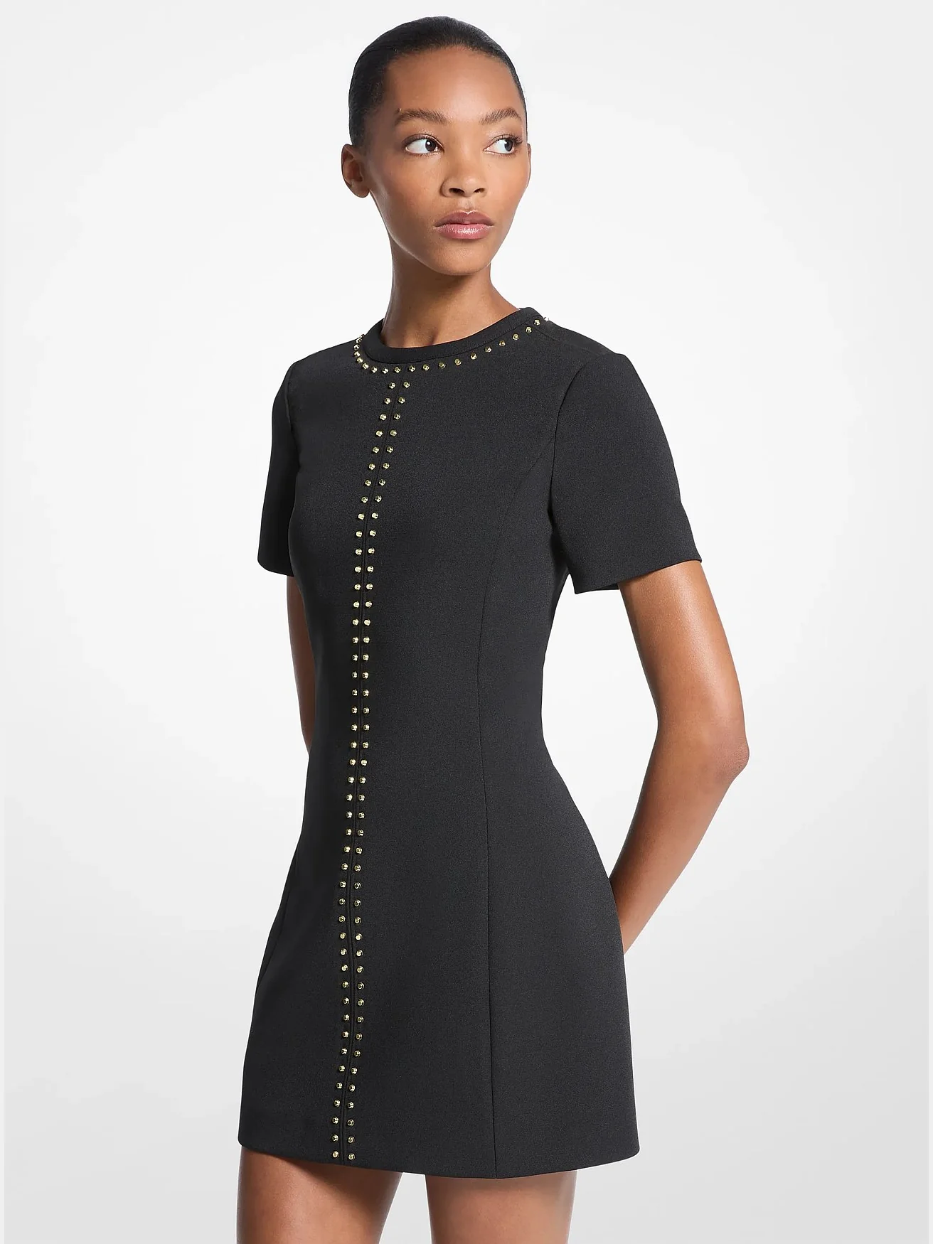 Платье-футляр Michael Kors из стретч-крепа со стразами — 1