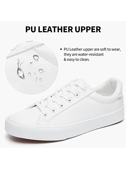 SERNIAL Womens White Tennis Shoes — 2