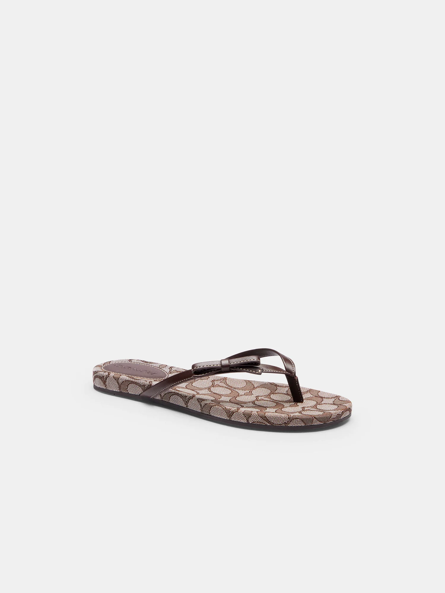 Шлёпанцы Coach с бантом из фирменного жаккарда — 3