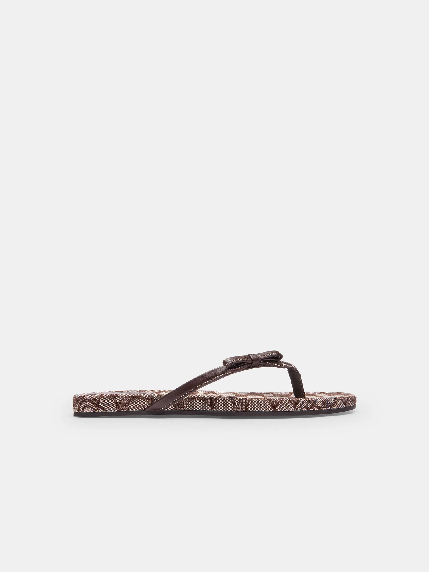 Шлёпанцы Coach с бантом из фирменного жаккарда — 7