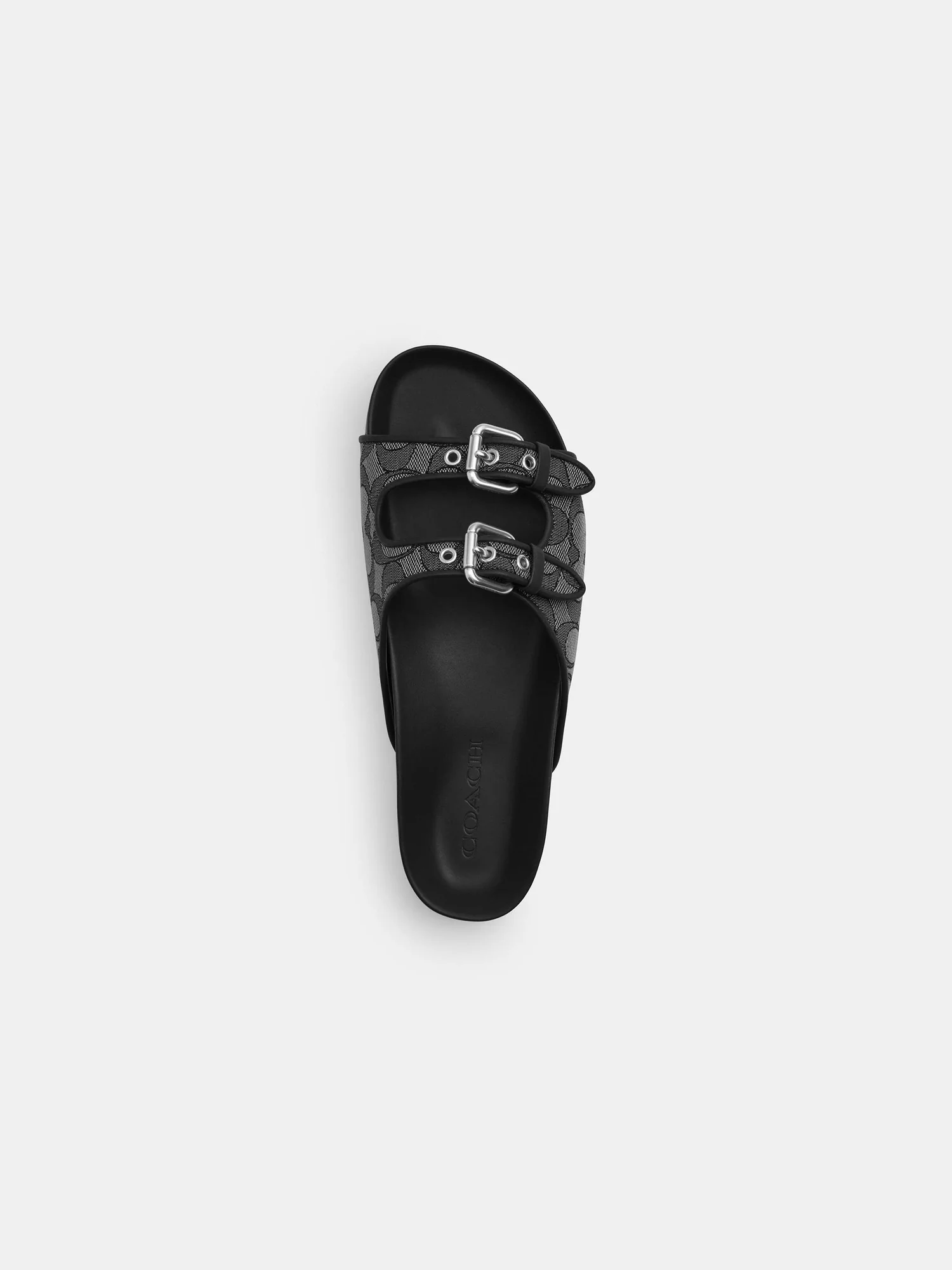 Сандалии Coach на двух ремешках из фирменного жаккарда — 4