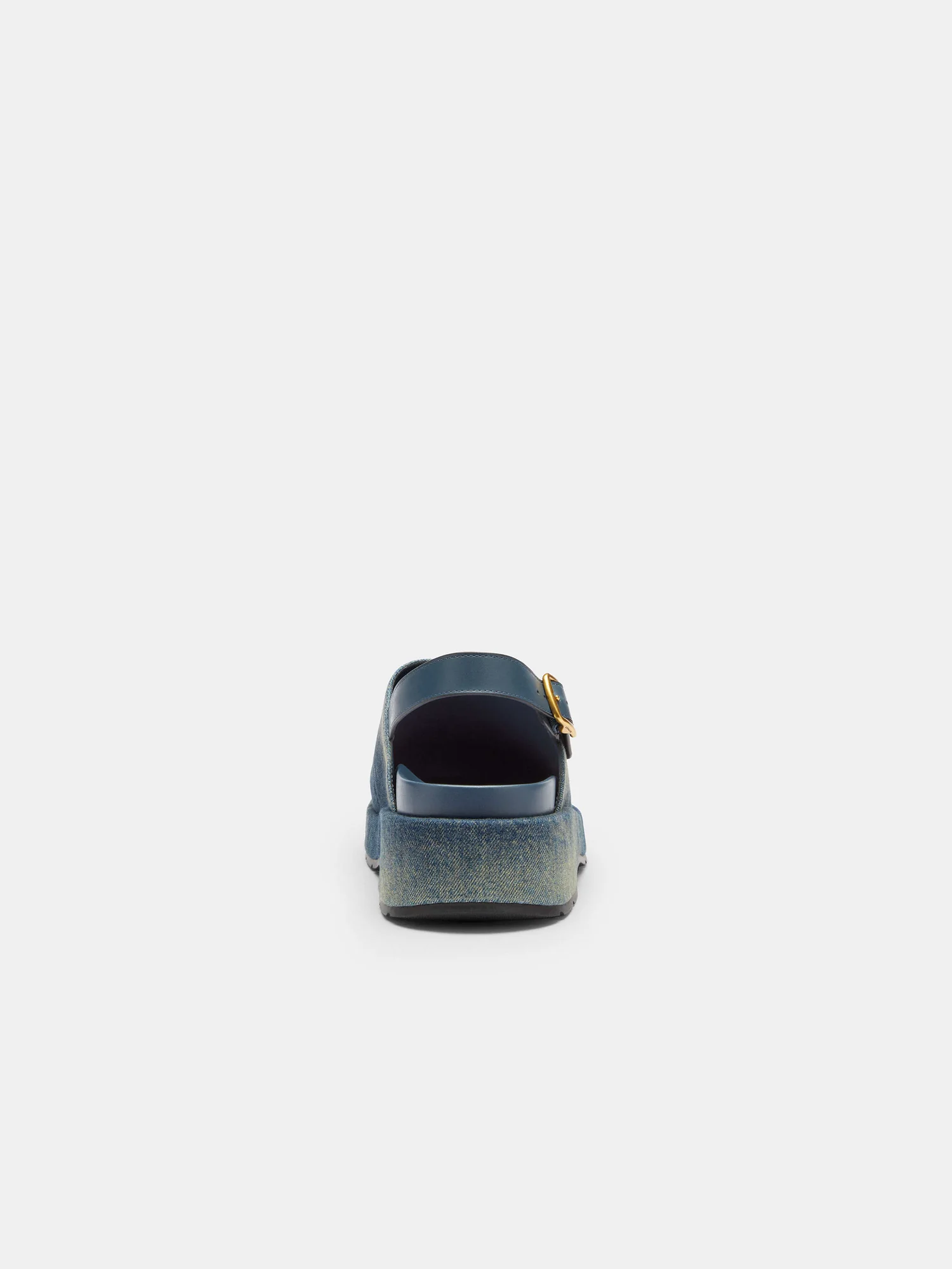 Сабо Coach Sculpted C джинсовые на платформе, синие — 6