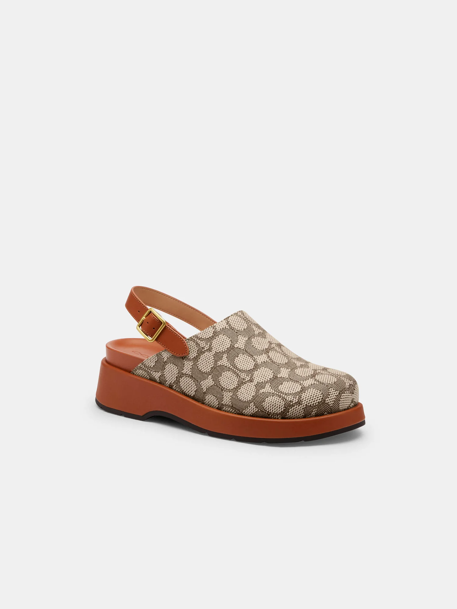 Сабо на платформе Coach Sculpted C, фирменный жаккард — 14