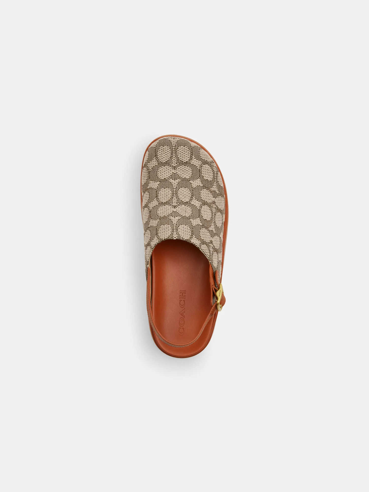 Сабо на платформе Coach Sculpted C, фирменный жаккард — 10